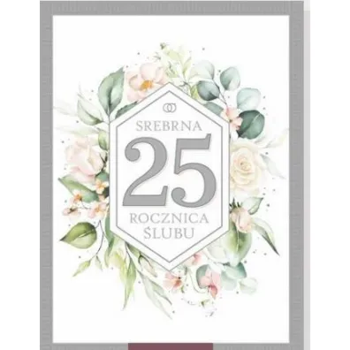 Art Nuvo Karnet 25 rocznica �lubu, srebrna RS 0425