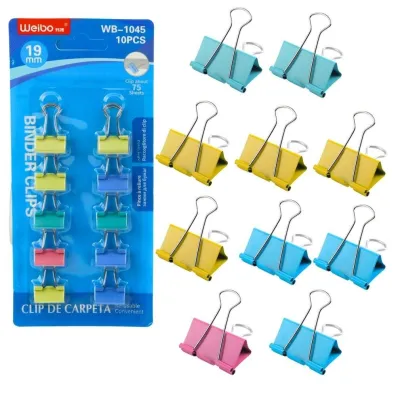 LeanToys Klipsy biurowe kolorowe 10 szt