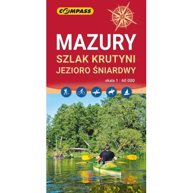 Mazury, Szlak Krutyni, Jezioro �niardwy. Mapa turystyczna w skali 1: 60 000