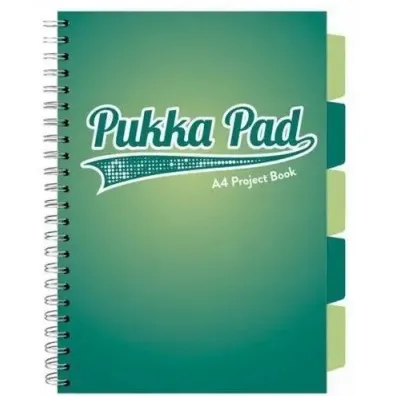 Pukka Pad Project Book A4 Dark Teal Turkusowy kratka, 80g 100 kartek