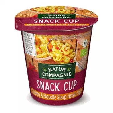 Natur Compagnie Zupa b�yskawiczna w kubku z makaronem i kurczakiem w stylu azjatyckim 55 g Bio