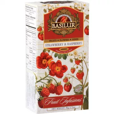 Basilur Herbata owocowa napar Strawberry&Raspberry w saszetkach 25 x 2 g