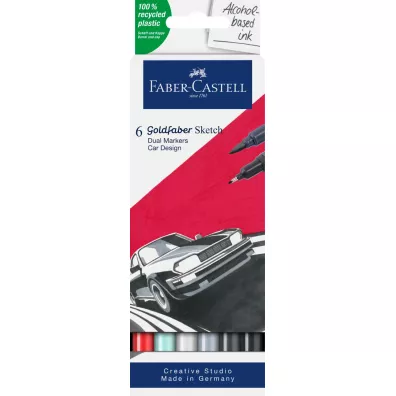 Faber-Castell Pisak dwustronny Goldfaber Sketch car design 6 szt.