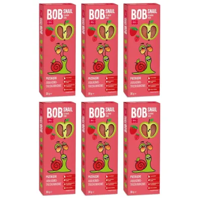 Bob Snail Przek�ska jab�ko-truskawkowa z owoc�w bez dodatku cukru Zestaw 6 x 30 g