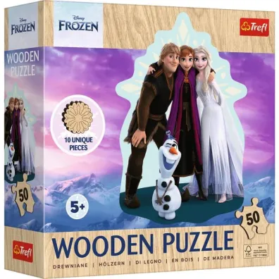 Pakiet: Kraina Lodu. Kolorowanka z naklejkami, Puzzle drewniane 50 el. Ulubiona Kraina Lodu, Czarny Piotru� i Memory. Frozen 2