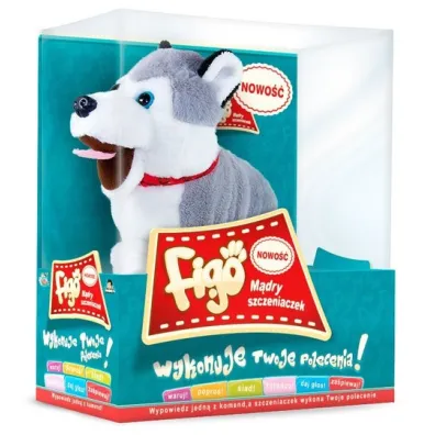 Maskotka interaktywna Figo Pies reagujcy na komendy Husky Madej