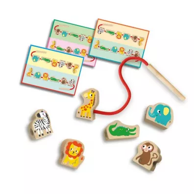 Sznurowanie drewnianych zwierz�tek My first Ses Creative