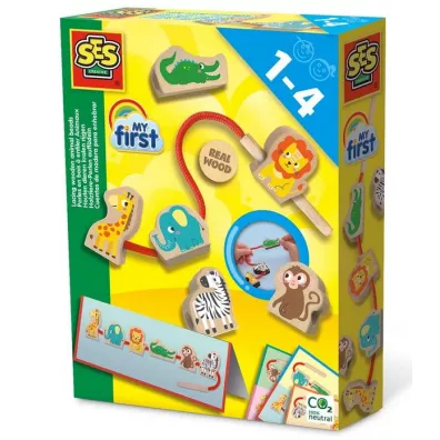 Sznurowanie drewnianych zwierz�tek My first Ses Creative