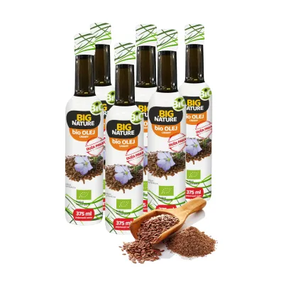 Big Nature Olej lniany Zestaw 6 x 375 ml Bio