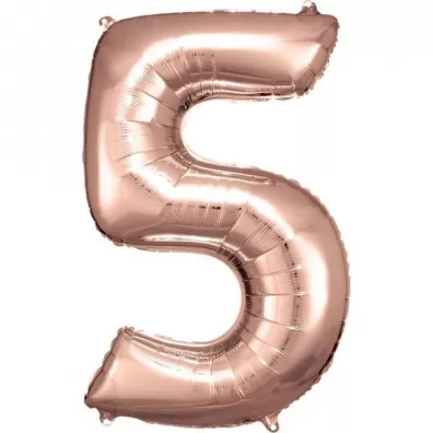 Amscan Balon foliowy cyfra 5 r�owe z�oto 57x86cm