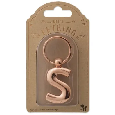 If Metalowy brelok do kluczy litera S Keyring