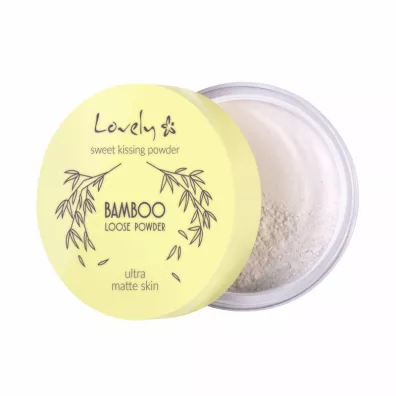 Lovely Transparentny matuj�cy puder bambusowy do twarzy Sweet Kissing Powder Bamboo Loose Powder Ultra Matte Skin 5.5 g