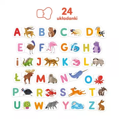 CzuCzu Puzzle do pary Literki 3+ Bright Junior Media