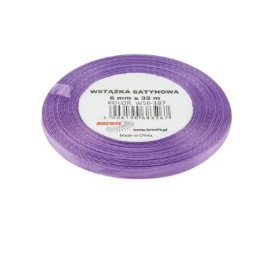Wst��ka satynowa lawendowy 6mm x 32m