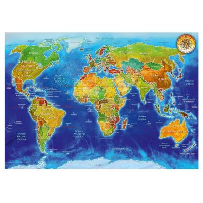 Puzzle 1000 el. Geopolityczna mapa wiata Bluebird Puzzle