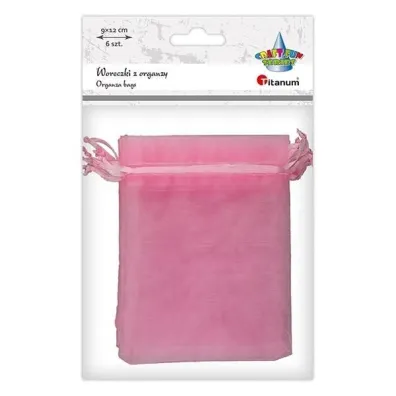 Titanum Woreczki z organzy r�owe 9x12cm 6 szt.