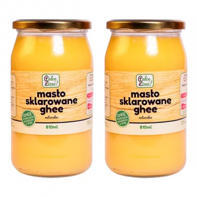 Palce liza� Mas�o sklarowane ghee naturalne Zestaw 2 x 810 ml