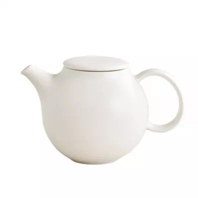 Kinto PEBBLE - Dzbanek ze stalowym zaparzaczem do herbaty - Biay 480 ml