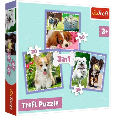 Puzzle 3w1 (20+36+50 el.) Urocze pieski Trefl