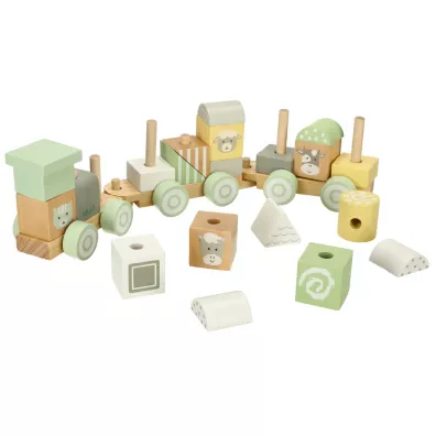 Lulilo Poci�g kolejka drewniana pastelowy