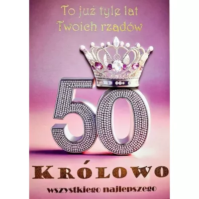 Yeku Karnet 3K 50 urodziny damskie z koron� (17,5x12,5cm) 3K 059