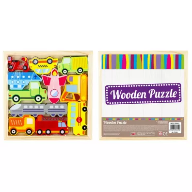 Puzzle Uk�adanka drewniana 12 el. Pojazdy Mega Creative