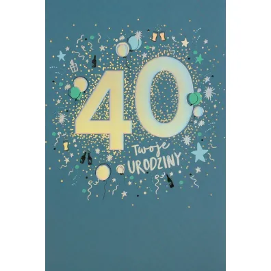 Karnet okazjonalny B6 z kopert� 40 Urodziny PAN DRAGON HM200-2952