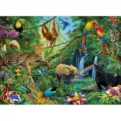Puzzle XXL 200 el. Zwierzta w dungli Ravensburger