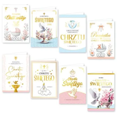 Karnet B6 Chrzest �w. z�ocony mix