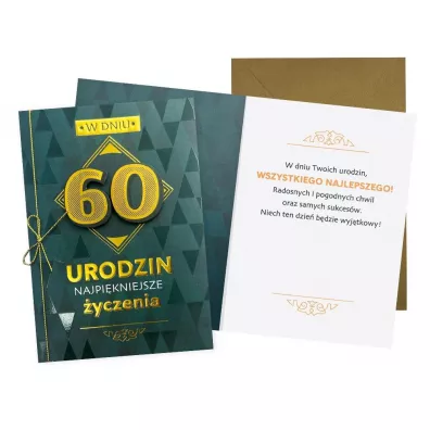 Kukartka Karnet B6 Urodziny 60 m�skie