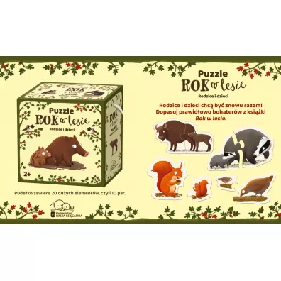 Puzzle 20 el. Rok w lesie. Rodzice i dzieci Nasza Ksi�garnia