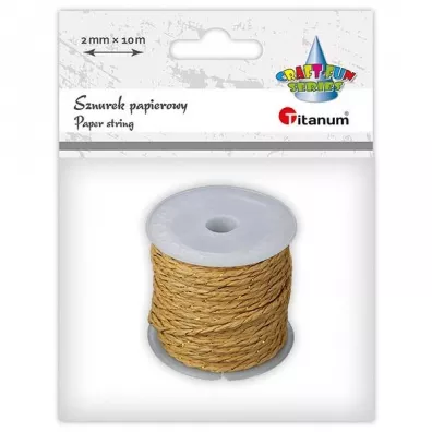 Titanum Sznurek papierowy br�zowo-z�oty 2mm x 10m 10 m