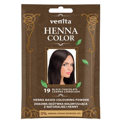 Venita Henna Color ziołowa odżywka koloryzująca z naturalnej henny 19 Czarna Czekolada 30 g
