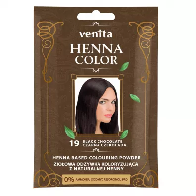 Venita Henna Color zio�owa od�ywka koloryzuj�ca z naturalnej henny 19 Czarna Czekolada 30 g
