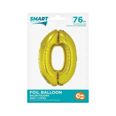 Godan Balon foliowy cyfra 0 z�ota Smart 76cm