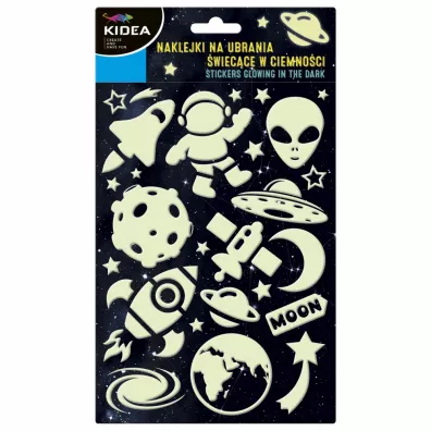 Kidea Naklejki na ubrania �wiec�ce w ciemno�ci Kosmos 15x26 cm