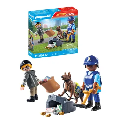 Playmobil Action Heroes Poszukiwania �lad�w z psem tropi�cym 71731