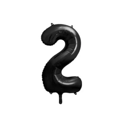 PartyDeco Balon foliowy 2 czarny 86cm