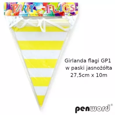 Penword Girlanda flagi w paski jasno��ta 27.5cmx10m