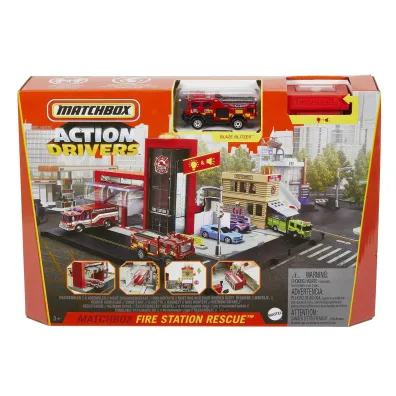 Matchbox Prawdziwe Przygody Remiza stra�acka Zestaw �wiat�a i d�wi�ki HBD76