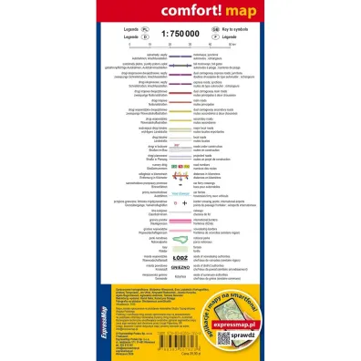 Polska mapa samochodowa 1:750 000 laminat 2026