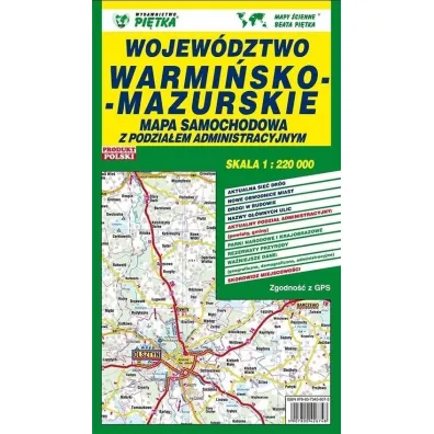 Wojew�dztwo Warmi�sko-Mazurskie 1:220 000 mapa