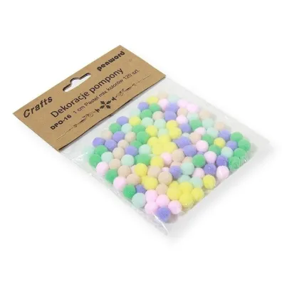 Penword Dekoracje pompony pastel mix kolor�w 1cm