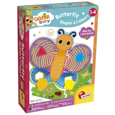 Carotina Baby. Puzzle 29 el. Motylki, ksztaty i kolory Lisciani