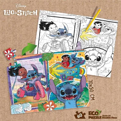 Puzzle dwustronne eko 60 el. Stitch Lisciani