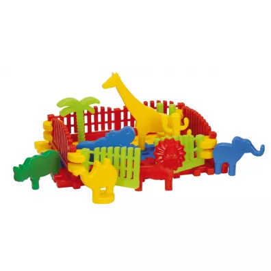 Klocki konstrukcyjne - kolorowe ZOO 25555