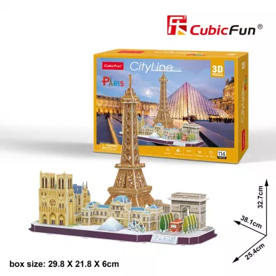 Puzzle 3D 114 el. City Line Paris Cubic Fun