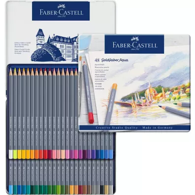 Faber-Castell Kredki akwarelowe Goldfaber Aqua w metalowym opakowaniu 48 kolorw