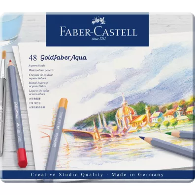 Faber-Castell Kredki akwarelowe Goldfaber Aqua w metalowym opakowaniu 48 kolorw