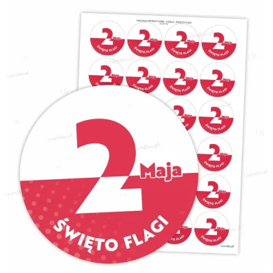 LearnHow Naklejki patriotyczne 2 maja 40 mm 24 szt.